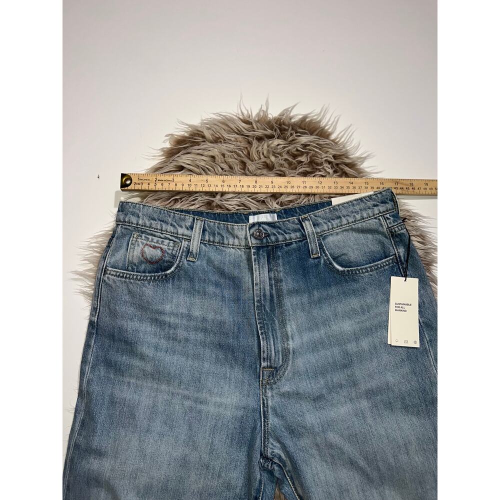 7 for all mankind easy slim blue jeans with heart  embroidered - Picture 8 of 16